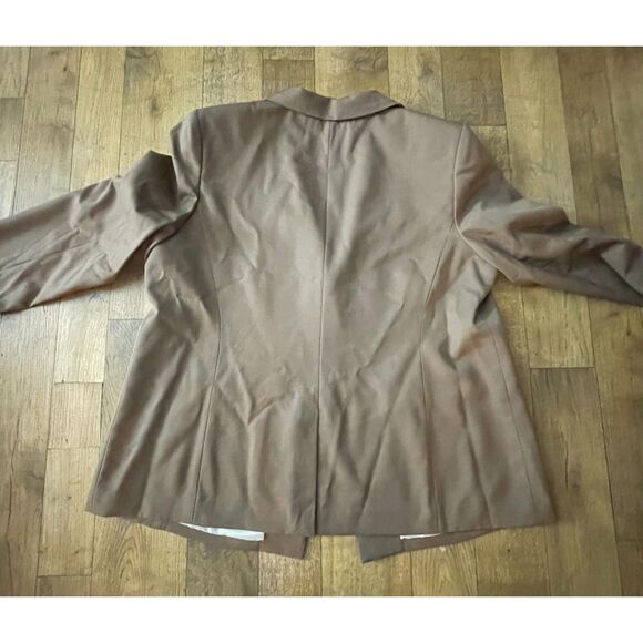 Pendleton Women’s 20W Wool Blazer Tan Brown Lined 1-Button Plus Jacket NWT READ - Picture 6 of 13